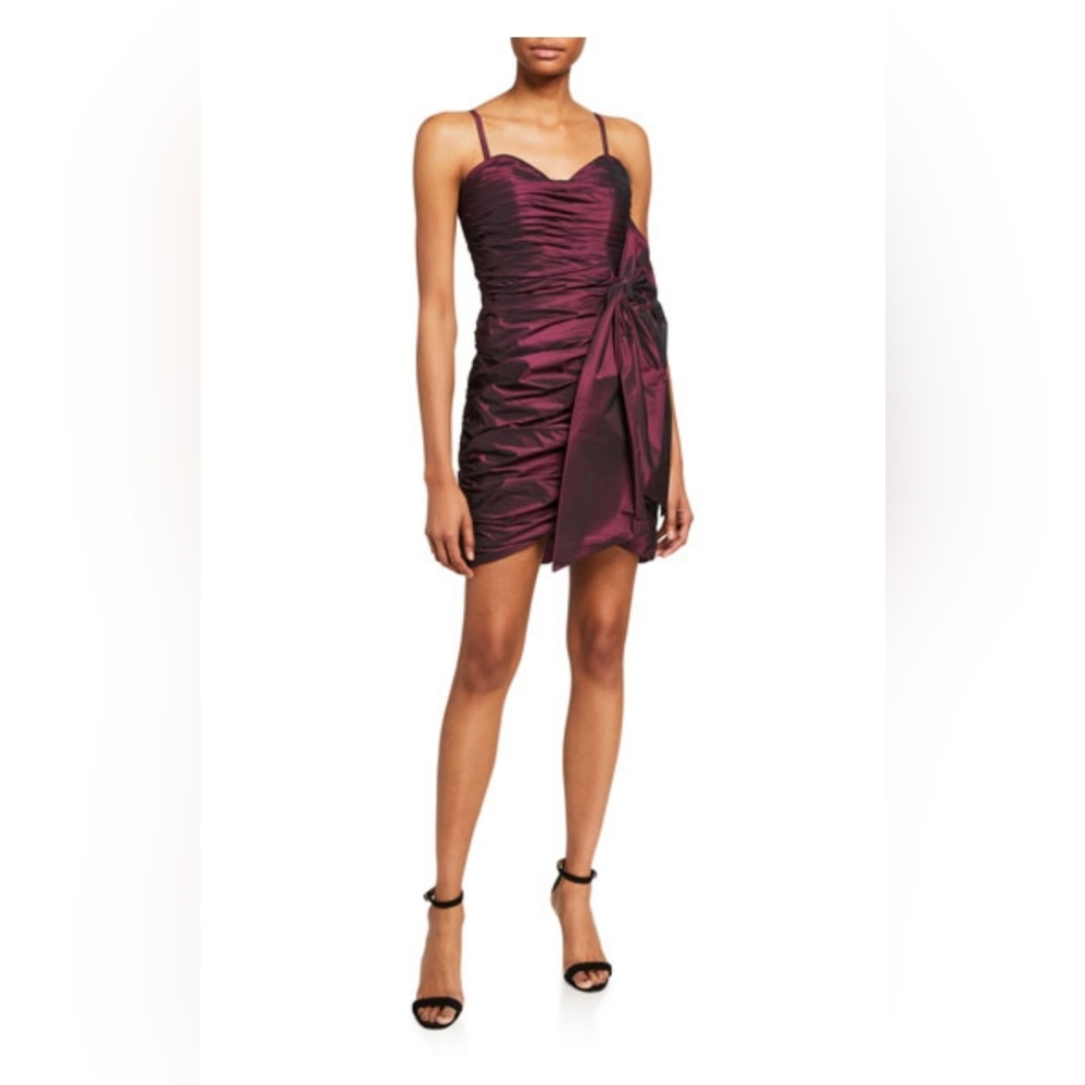 Nwt Jovani Sweetheart Bustier Ruched Mini Dress Size 6 Color Burgandy